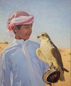 Jeune Garçon au faucon blanc 61 x50xcm